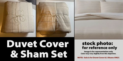 Threshold Jersey Bettbezug & Kissenbezug Set, Haferflocken Meliert Gestreift Full/Queen Size - Bild 1 von 14