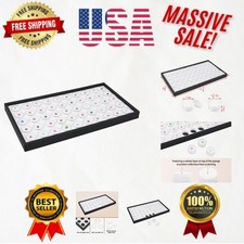 Compact Round Gem Jar Display Tray - 50 Jars for Jewelry and Crafts Organization