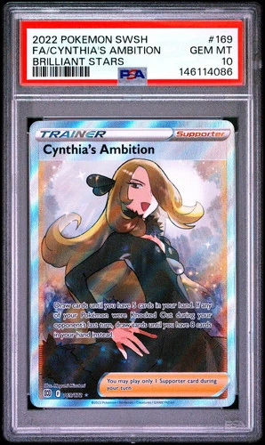 2022 Pokemon Sword & Shield Brilliant Stars Cynthia's Ambition #169/172 PSA 10