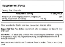 Swanson Triple Magnesium Complex, Enhanced Bioavailability, 400 mg/ 100 Caps