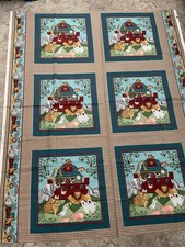 Noah's Ark Animals Quilt Craft Sewing Pillow Panel Cranston Cotton 6 Panels