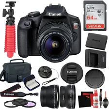Canon EOS Rebel T7 DSLR Camera +18-55mm Lens and 64GB Memory Card, Carrying Case