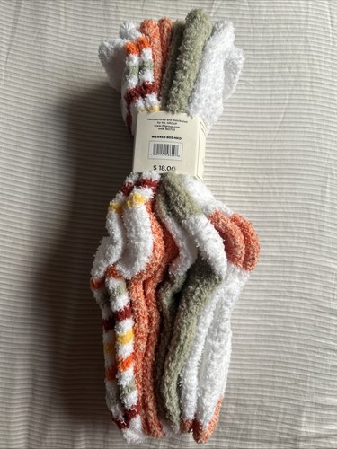 4 pairs RAE DUNN Autumn Fall Give Thanks Cozy Crew Socks Women’s Shoe Sz 5-10 - Picture 4 of 17
