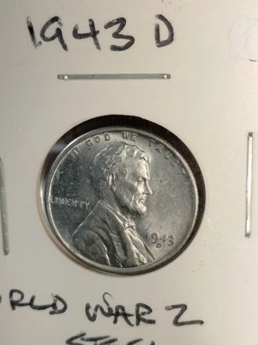 1943-D Lincoln Wheat Steel Cent Fine/Extra Fine Condition - Not Reprocessed