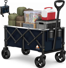 Collapsible Wagon Cart with Wheels Reflective Stripe 280Lbs Heavy Duty