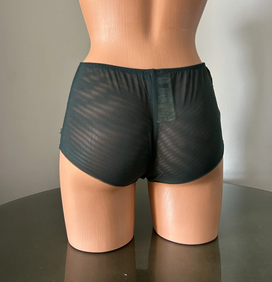 Bragas de encaje verde oscuro La Perla nuevas con etiquetas, talla 3/M Foto 2 de 2