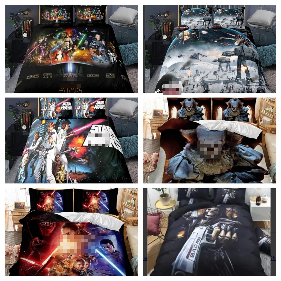 FANTASTIC QUILT For boys Gift Kid 3D Star& Wars Quilt Duvet Cover Set Bedding Set UK size