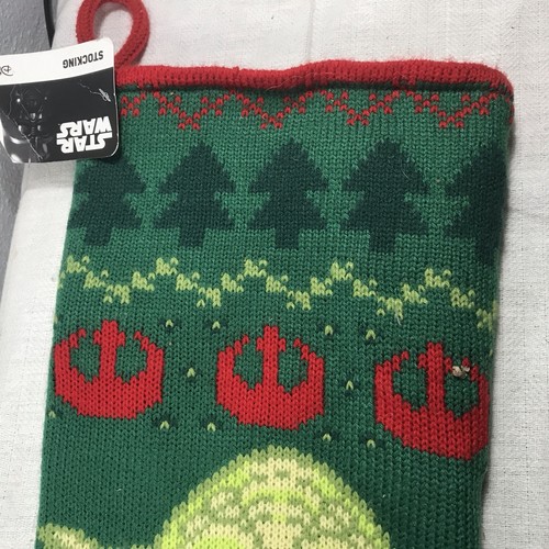 Neu mit Etikett 18 Zoll langer Star Wars Yoda grüner Strick Weihnachten Xmas Strumpf Ruz Disney - Bild 3 von 8
