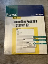 Royal Laminating Pouches Starter Kit 4 mil Clear 80 Count 3 Sizes 013607