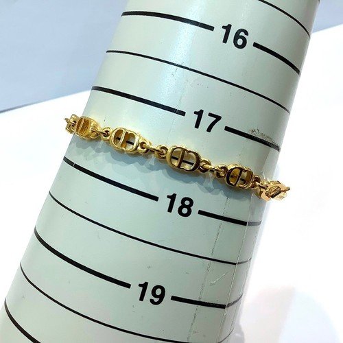 Pulsera Dior Vintage Tono Dorado Logo 17,5 cm Tamaño Muñeca | KB-9711 | Japón - Imagen 6 de 8