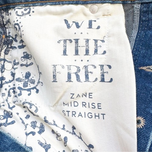 Jeans denim dritti nuovi Free People We the Free Zane Mid Rise taglia 28 - Foto 8 di 12
