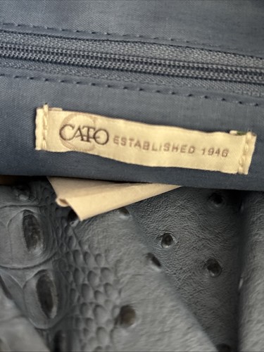 Borsa a tracolla Cato XXL blu Croc nuova senza etichette portafoglio abbinato laptop carriera animale rettile - Foto 8 di 9