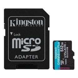 Kingston 512Gb Canvas Go! Plus Micro Sd Card With Sd Adapter Uhs-I Class 10 U3 A - Picture 2 of 2