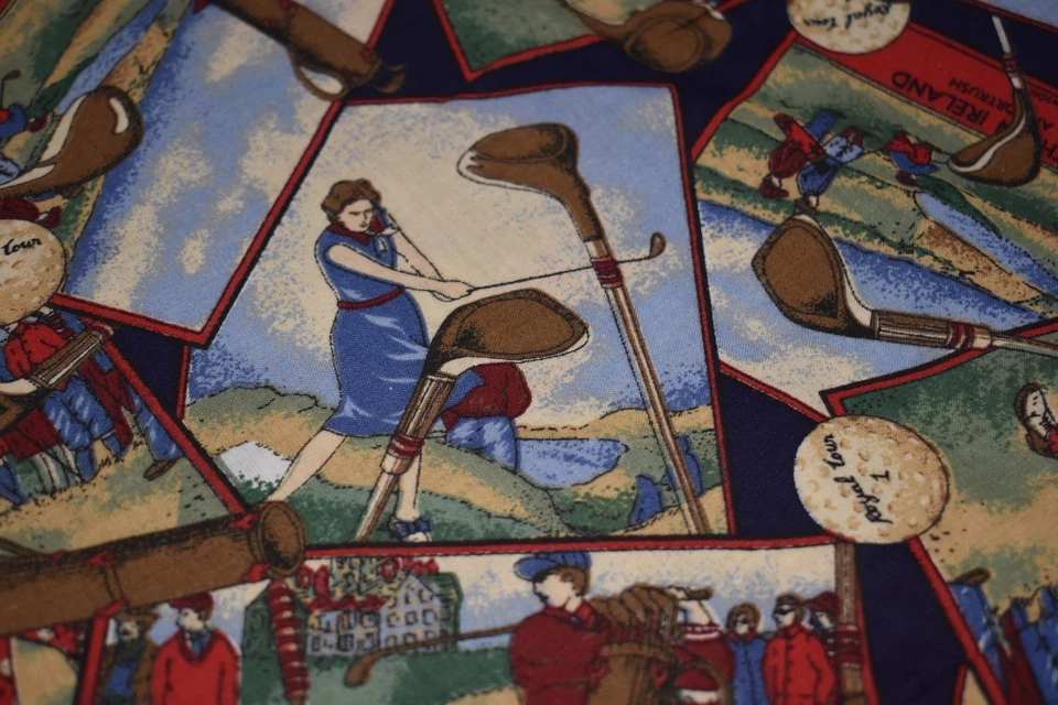 CONCORD FABRICS cotton 2 yards x 45 joan kessler GOLF ireland CRUDEN BAY silloth - Image 3 of 4