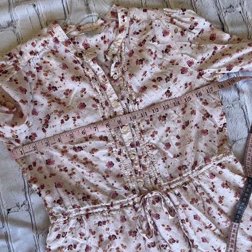 Lucky Brand Tiered Floral Long Sleeve Western Country Dress Medium Boho Peasant - Picture 13 of 17