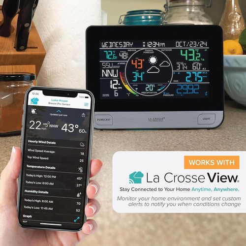 328-69357-INT Wi-Fi Professional Weather Station, Black - Picture 7 of 7