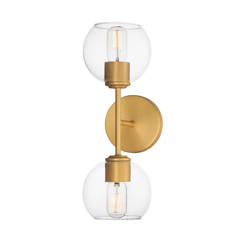 Natural Aged Brass Two Light Wall Sconce from the Knox Collection - Picture 1 of 4