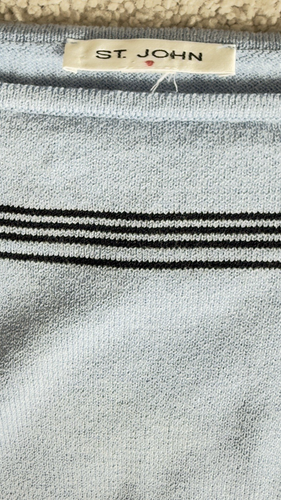 St. John Nautical Knit Blue Stripe Sweater Tank M - Picture 3 of 4