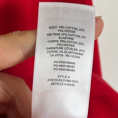 Aritzia TNA Sweatfleece Cozy Fleece Cropped Cozy Sweater Sweatshirt Red Large - Picture 6 of 6