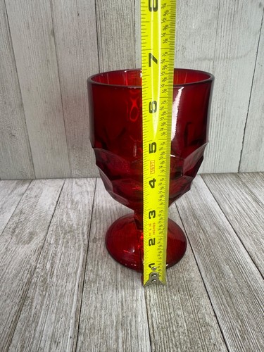 Copa de vino de agua roja rubí estilo georgiano vikingo de colección diseño de panal 6,5" de alto - Imagen 5 de 8