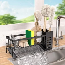 NET MEYA Kitchen Caddy Sink Organizer,Sponge Holder with Dish Brush Holder,Sp...