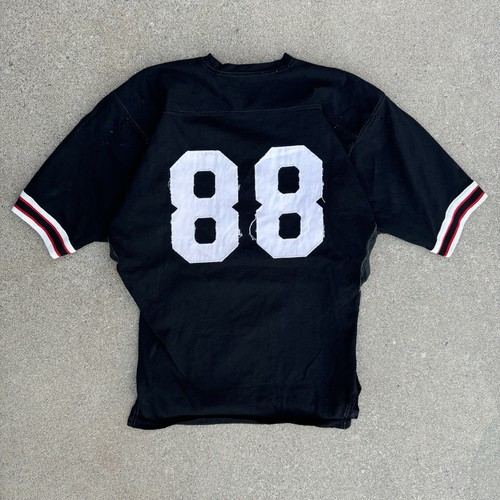 Vintage 1960’s Fab Knit Black Football Jersey Plain No Name Size 46 #88 - Picture 6 of 8