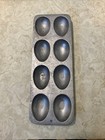 Vintage Cast Aluminum Egg Shape Mold 8 Section Pan Candy,Cupcake,Cornbread,Muffn