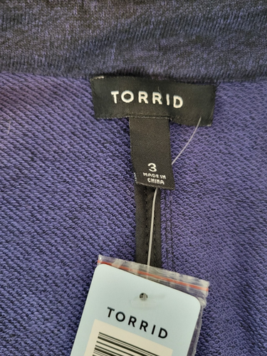 TORRID NEU MIT ETIKETT $ 79 Studio vorne offen marineblau Cardigan Jacke Top Größe 3 US 3X Knopf - Bild 5 von 10