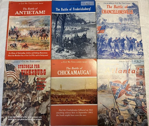 Civil War:Antietam;Fredericksburg;Chancellorsville;Vicksburg;Chicamauga;Atlanta