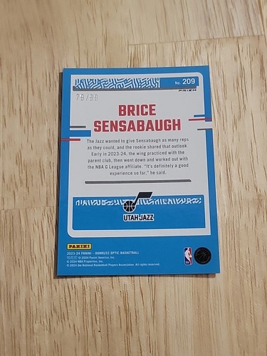 2023-24 Donruss Optic BRICE SENSABAUGH Red Prizm /99 #208 Rated Rookie Jazz SP - Picture 6 of 10
