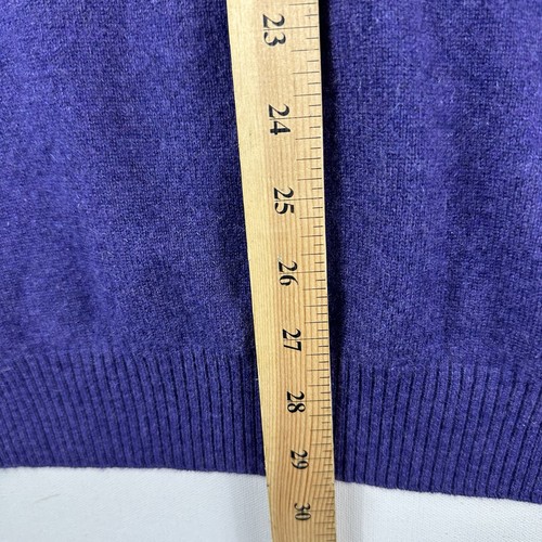 John W Nordstrom Kaschmir Pullover Herren XL Pulli 1/4 Zip Luxus Lila - Bild 6 von 7