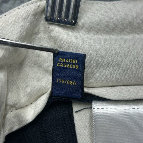 Polo Ralph Lauren Hose 34 x 32 (36 x 31) marineblau Leinenmischung Anzughose klassische Passform - Bild 13 von 14