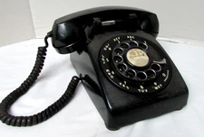Bell System 500 By Western Electric Black Rotary Telephone Desk/Tabletop 1940-69