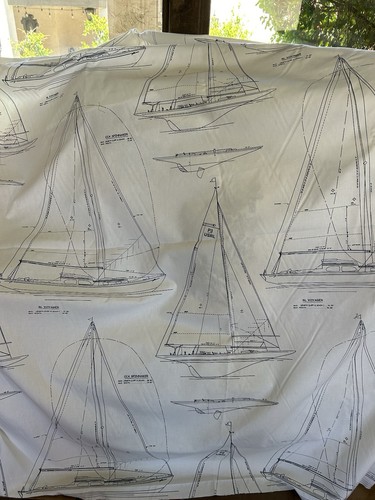 Most Fabulous Ralph Lauren “Chesapeake” Sailboat Fabric Panel - Picture 2 of 8