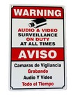 CCTV Sign Metal Warning Security Surveillance Camera Spanish English 12" x 8"