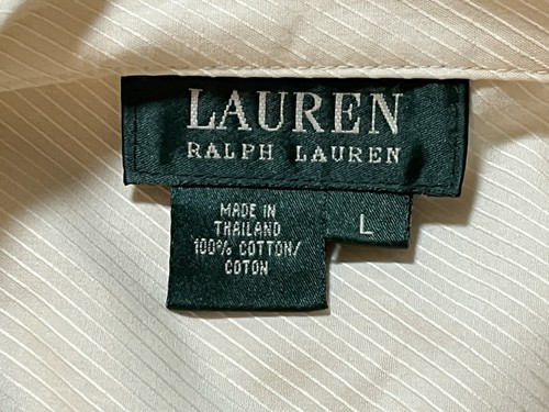 L-Ralph Lauren IVORY Tuxedo Pin-tuck Bib Top/Blouse-Button Up Shirt-French Cuffs - Picture 2 of 22