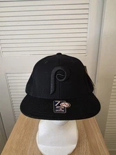 NWT Philadelphia Phillies American Needle Black Out Fitted Hat 7 1/4 MLB