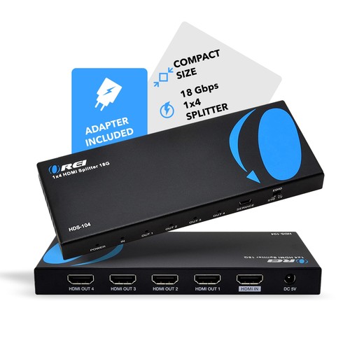 HDMI Splitter 1 in 4 Out – 4K@60Hz HDMI 2.0 Splitter with HDCP 2.2, EDID Mana... - Picture 6 of 8