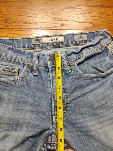Fibbia BKE Jeans Uomo Tag 28x32 Blu Lavaggio Chiaro Jake Bootcut Marcature Cowboy - Foto 11 di 14