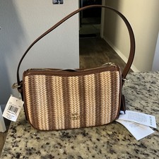 NWT Coach CBG89 Kailey Shoulder/Crossbody Bag Straw & Refine Pebble Leather