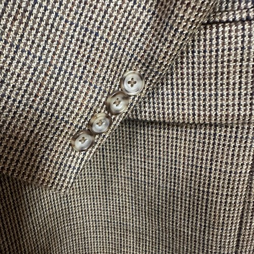 Oscar De La Renta Brown Houndstooth Suit Jacket Sport Coat Wool | Men’s 40R - Picture 7 of 11