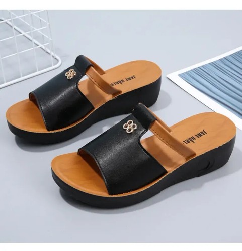 Chanclas Moda Zapatos Sandalias De Cuña Para Mujer Plataforma Verano Zapatillas - Picture 18 of 26