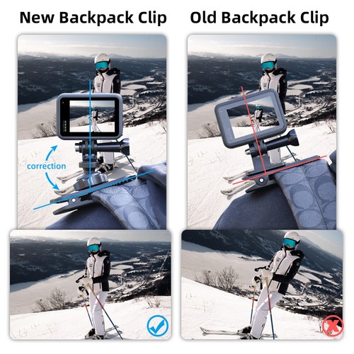 SUREWO 360 ° Mochila Giratoria Clip Abrazadera Montaje para GoPro Hero 13/12/11 y Más - Imagen 7 de 9
