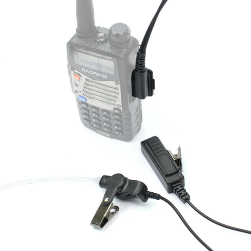2PIN COVERT AIR TUBE PTT MIC ZESTAW SŁUCHAWKOWY SŁUCHAWKI DO BAOFENG WALKIE TALKIE - Zdjęcie 6 z 7