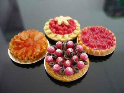 Orange Cream Pie On Tin Pans Dollhouse Miniatures Food Bakery