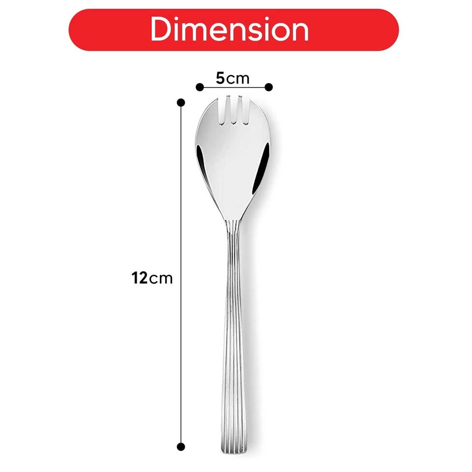 Cuchara de cerdo de acero inoxidable tenedor de semen tenedor de fruta - Juego de 6 Foto 3 de 3