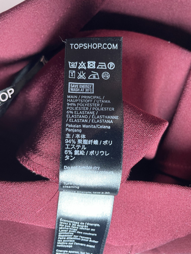 Topshop Hose Größe 8 Damen rot/burgund leicht ausgestellt lockere niedrige Passform - Bild 7 von 13