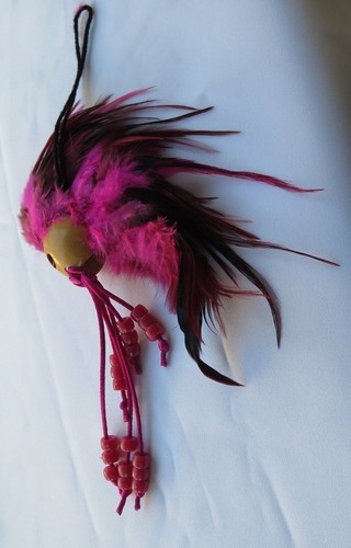 Ikaika Hawaiian Design Warrior Helmet Car Decor 1" Kamani Nut / Pink ( QTY 2 ) - Picture 2 of 2