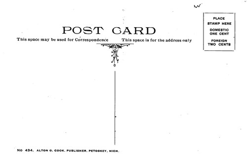 Postal G R & I Railroad Depot Petoskey Michigan 1910c - Imagen 2 de 2
