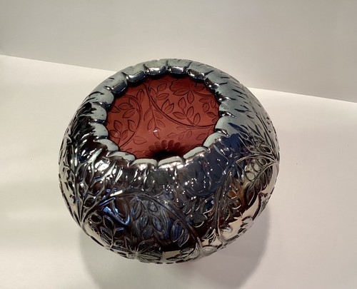 Westmoreland Amatista Negra Louisa Rose Bowl Tres Patas Alrededor de 1900 - Imagen 3 de 8